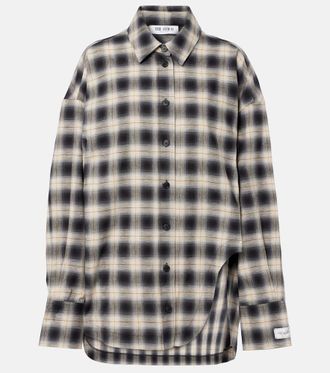 The Attico Checked asymmetric cotton shirt