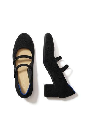 Rothy's The ReVelvet Double Buckle Mary Jane Heel in Revelvet Black at Nordstrom, Size 12.5