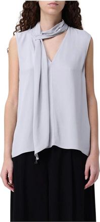 Patrizia Pepe Tops, Dames, Grijs, S, Elegante mouwloze blouse