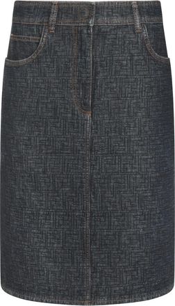 Fendi Ff Padded Denim Skirt