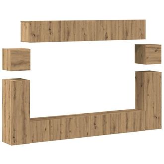 vidaXL Vidaxl - Mueble Para Tv De Pared Madera Contrachapada Artesanal 8 Piezas