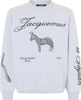Jacquemus Sweatshirts, male, Gray, Size: XL The &Acirc;ne Sweatshirt