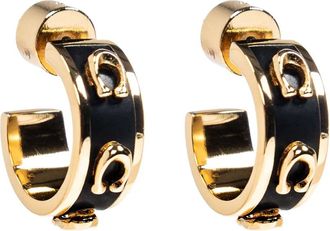 Coach enamel hoop earrings - Gold
