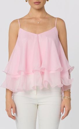 ASTR the Label Kira Tiered Babydoll Top in Pink at Nordstrom, Size X-Small