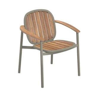Emu Stackable dining chair Twins - Green - FSC certified teak - Designer Sebastian Herkner