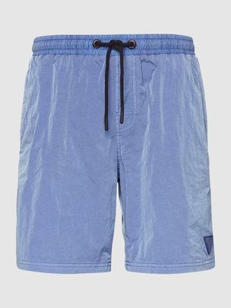 Guess Badehose mit Label-Applikation in Royal, Gr&ouml;&szlig;e S