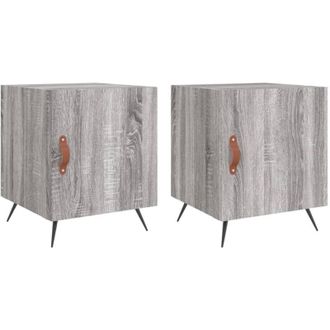 vidaXL Vidaxl - Mesitas Noche 2 Uds Madera Ingenier&iacute;a Gris Sonoma 40x40x50 Cm