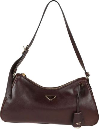 Prada Sacca - Dames - Schoudertassen - Bruin - ONE Size - Leer - Tassen