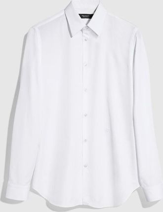 Gucci Piece Dyed Cotton Poplin Shirt, Size 15++, White, Ready-to-wear
