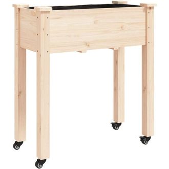 vidaXL Vidaxl - Wheeled Planter with Liner 71x37x80 cm Solid Wood Fir