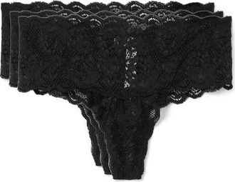 Cosabella Never Say Never Comfie Cutie Thong 3-Pack Womens Underwear Black/Black/Black : SM/MD, Lace/Polyamide/Elastane