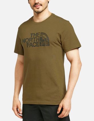 The North Face Mens The North Face Mens T Shirts Woodcut Dome Short Sleeve Crew Neck Soft Cotton Tee - Green - Size: 38
