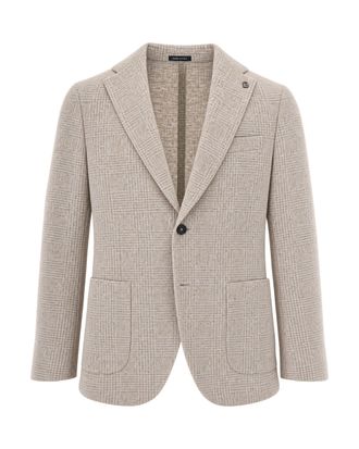 Breras Milano Beige Prince Of Wales Wool-Blend Blazer