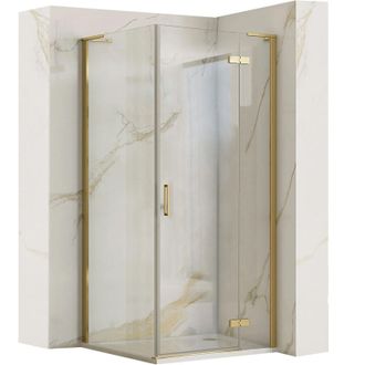 Rea Rea - Mampara De Ducha Hugo Brushed Gold 80x80