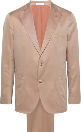 Boglioli single-breasted cotton suit - men - Viscose/Polybutylene Terephthalate (PBT)/Cotton/Cupro - 46 - Brown