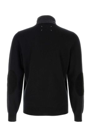 Maison Margiela Mens Two-Tone Wool Sweater Greyblack Exterior: Maglieria