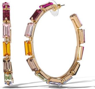 Jessica Simpson Multicolor Gemstone Hoop Earrings in Gold at Nordstrom
