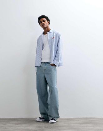 Asos Jeans ampi blu lavaggio chiaro