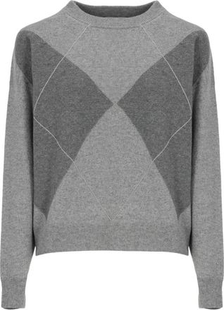 PESERICO Trui met ronde hals - Dames - Ronde hals truien - Grijs - M - Truien & Vesten