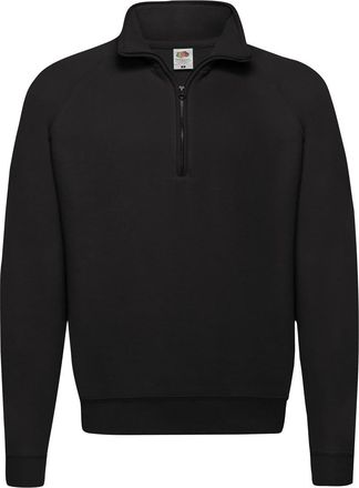 Fruit Of The Loom Fruit of the Loom Heren Klassiek 80/20 Rits Hals Sweatshirt (Zwart)