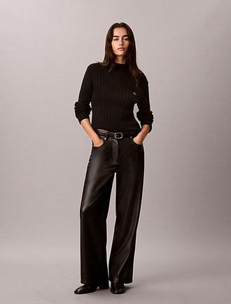 Calvin Klein Pantalones De Piel Sint&eacute;tica