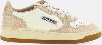 Autry Medalist Low Croc-Effect Leather Sneakers