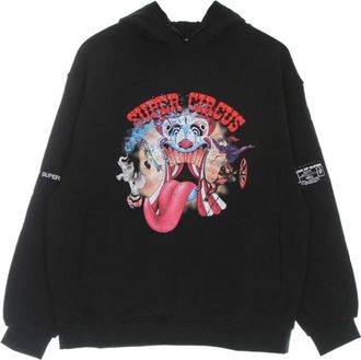 Vision Of Super Zwarte Tongue Print Oversize Hoodie - Heren - Hoodies - Zwart - L - Katoen - Hoodies & sweatvesten