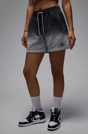 Nike Jordan Flight Fleece Dip Dye Sweat Shorts in Light Smoke Grey at Nordstrom Rack, Size Medium