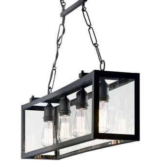 Ideal Lux Sospensione Industrial-Minimal Igor Metallo Nero 4 Luci E27