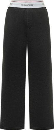Dsquared2 Jerseybroek met elastische tailleband - Dames - Wijde Broeken - Zwart - M - Broeken