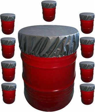 Quick-Star Quick-star - 10 St&uuml;ck Fasshaube 60cm Schutzh&uuml;lle &Ouml;lfass Regentonne Stahlfass Fassabdeckung