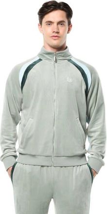Sergio Tacchini Banda Velour Track Jacket in Slate Gray at Nordstrom, Size Xxx-Large