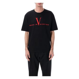 Valentino Garavani Tops, Heren, Zwart, L, Katoen, Made In Valentino T-Shirt