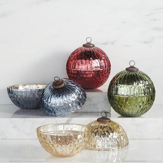 Frontgate Illume Mercury Ornament Candle - Balsam & Cedar Silver - Frontgate