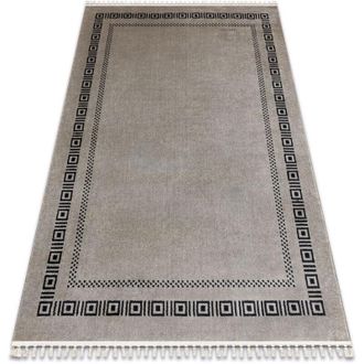 RugsX Alfombra Amour 53098a Beige / Negro - Marco, Griega Moderno, Elegante Beige 78x300 Cm