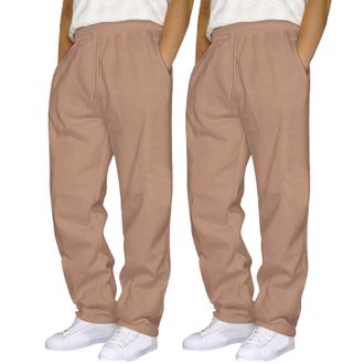 Generic OUMSHBI 2 Pack Jogging Sweatpants Mens Open Hem Chino Pants Fleece Lined Jogger Trousers with Pockets Drawstring Elastic Waist Mens Tracksuits Sweatpa
