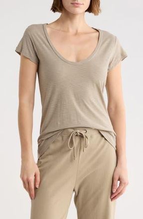James Perse Deep V-Neck T-Shirt in Overcast at Nordstrom Rack, Size 0