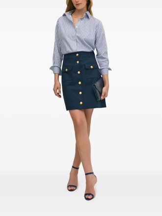 Brooks Brothers Mini-rok met knoopdetail - Blauw