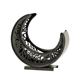 OEM Elegante Cesta De Frutas De Metal Curvada Con Forma De Luna - Negra