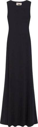 Aniye By Mouwloze Maxi Jurk met Gedrapeerde Cut-Out Rug - Dames - Maxi kleedjes - Zwart - M - Kleedjes