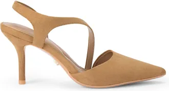 Carvela Womens Symmetry Court Heels - Taupe Fabric - Size UK 8