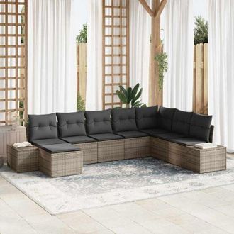 vidaXL Vidaxl - Conjunto De Sof&aacute; De Jard&iacute;n 8 Pcs 319 X 209 X 85 Cm Polirat&aacute;n