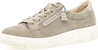 Gabor Women Trainers, Ladies Low-Tops,Removable Insole,Leisure,Low Shoe,Street Shoe,lace up Shoe,Sports Shoe,Green (Schilf.Beige),37.5 EU / 4.5 UK