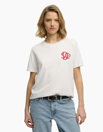 Superdry Womens Superdry Womens SD&Co Relaxed Short Sleeve T-Shirt - White - Size: 14