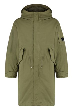 C.P. Company Mens Hooded Cotton Parka - Khaki Nylon - Size Medium