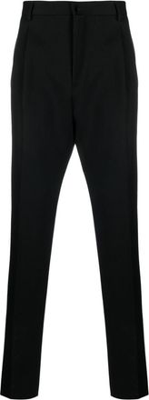 Lanvin straight-leg tailored trousers - men - Buffalo Horn/Cupro/Virgin Wool - 48 - Black