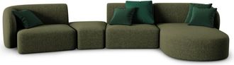 BLOOMINGLOFT 5-Sitzer Designsofa Chiara Chenille ohne Rückenlehne - Rechts