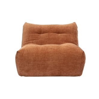 Miliboo Sill&oacute;n Lounge En Tela Efecto Terciopelo Texturado Tierra Quemada Bumpy
