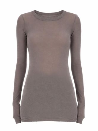 Rick Owens Grey Solid Round Neck T-Shirt