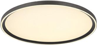 Globo Lighting Lámpara de techo LED semiempotrada integrada de 50 cm, gris, regulable, 2700-6000 K, control remoto